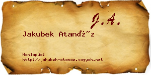 Jakubek Atanáz névjegykártya